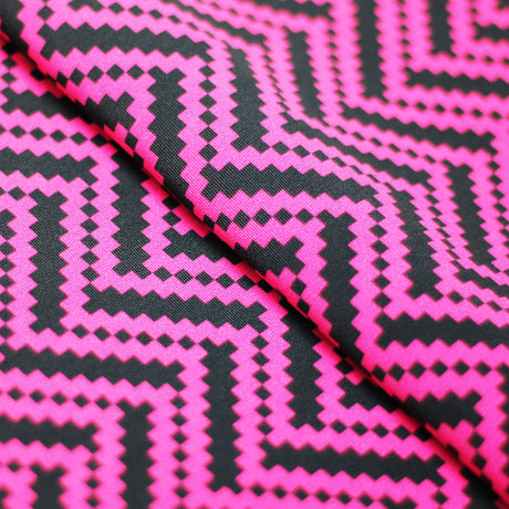 Zig Zag Racer Polyester Spandex Fabric - Multiple Colors, Chevron Zig Zag, 58/60" Width (1 Yard)