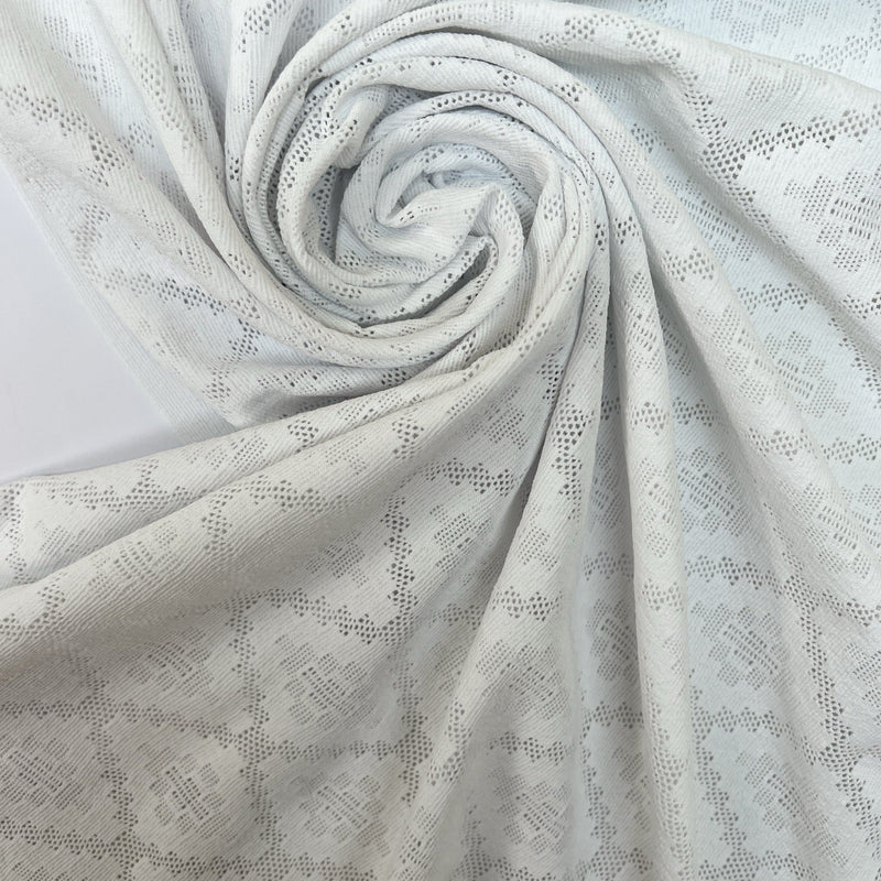 Polyamide Elastane Knitted Geometric White