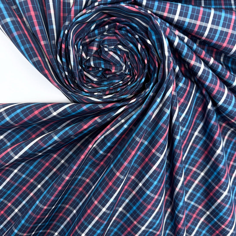 Polyester Woven Striped Checked Multicolour