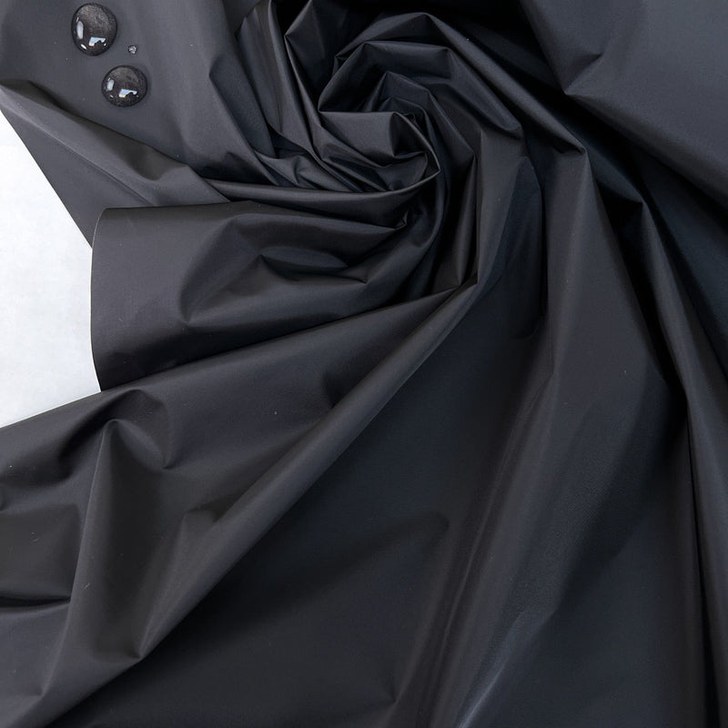 Black Waterproof Polyamide Jacket Fabric