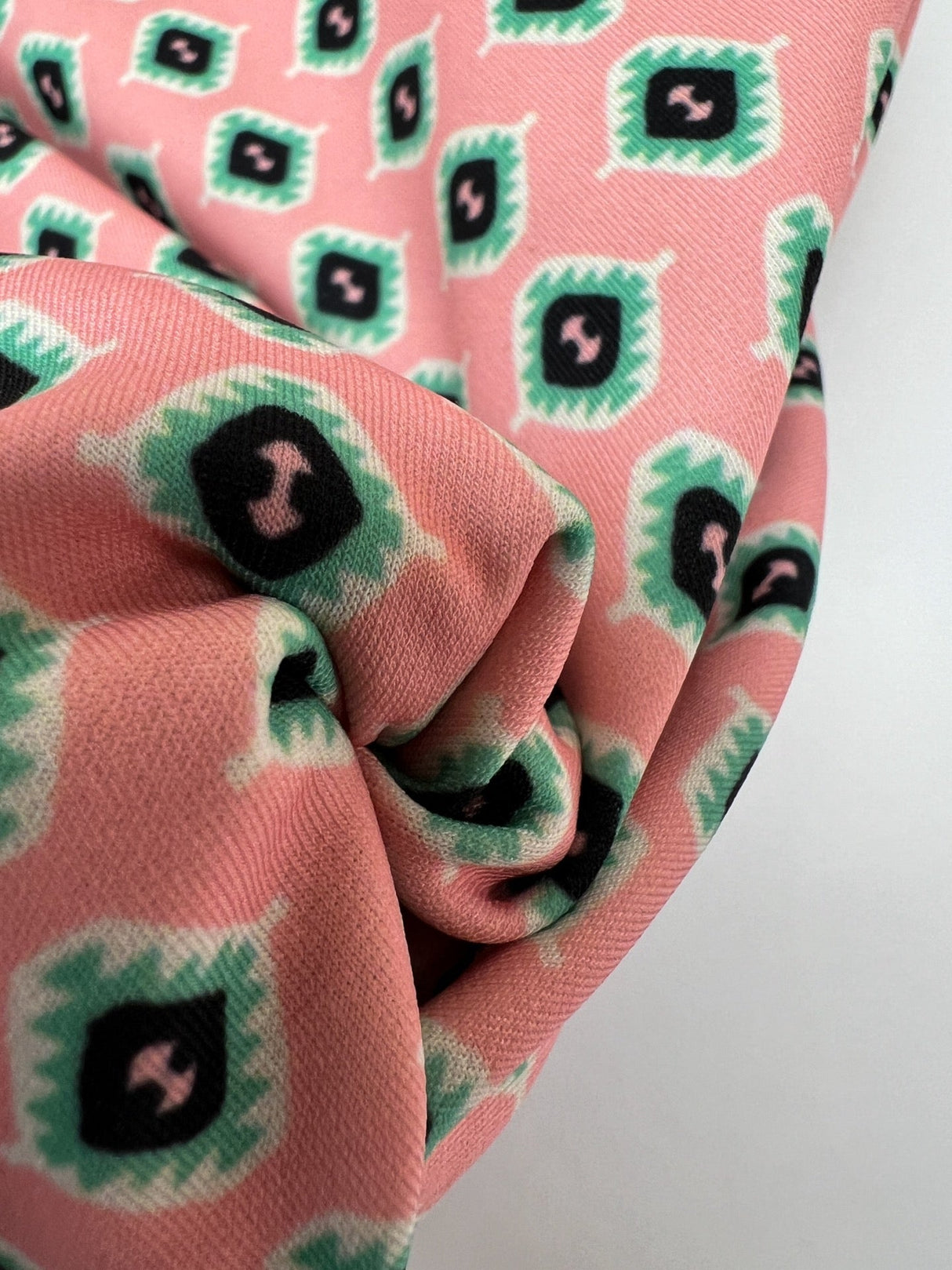Polyester Elastane Printed Knit Green Pink