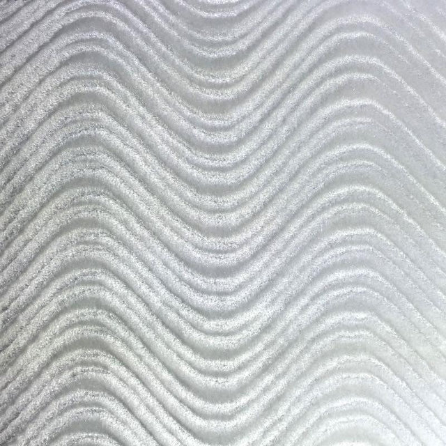 White Velvet Flocking Swirl Upholstery Fabric,