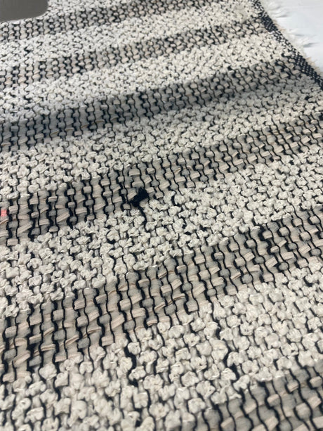 Wool Tweed Suit Fabric White Beige Black