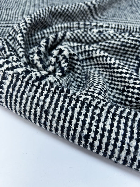 Checked Wool Acrylic Cotton Bouclé