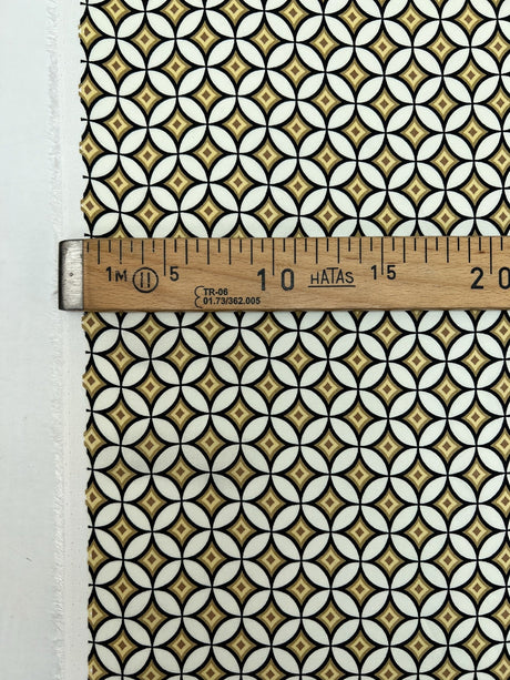 Viscose Geometric Print Beige Black