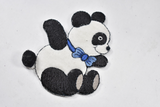 Embroidered Bear Patch Black White