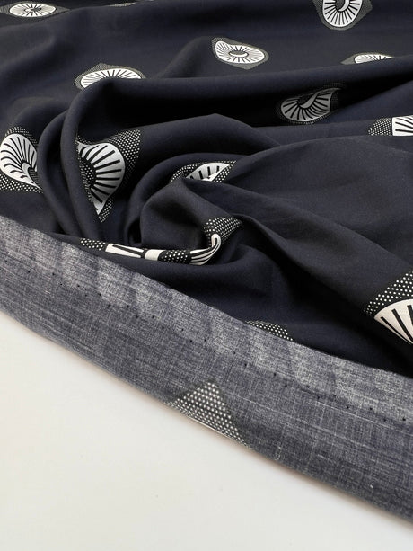 Viscose Staple Fabric Black White