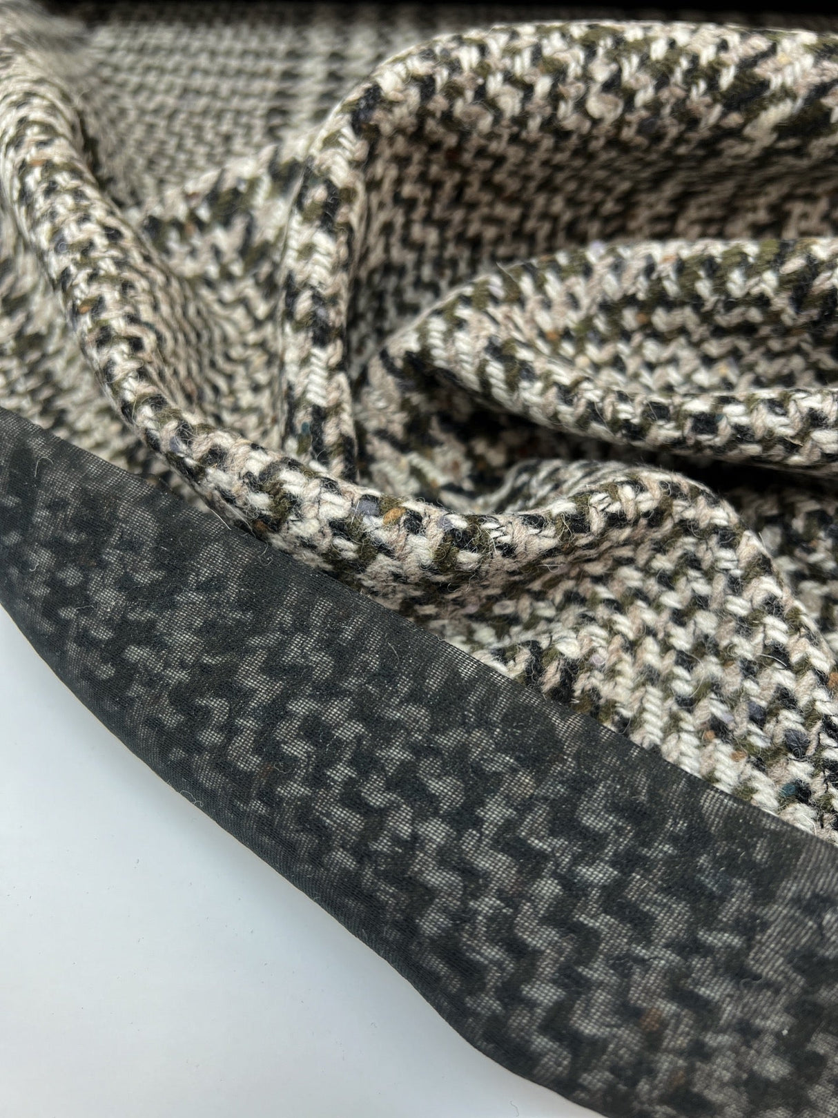 Wool Polyester Checked Tweed