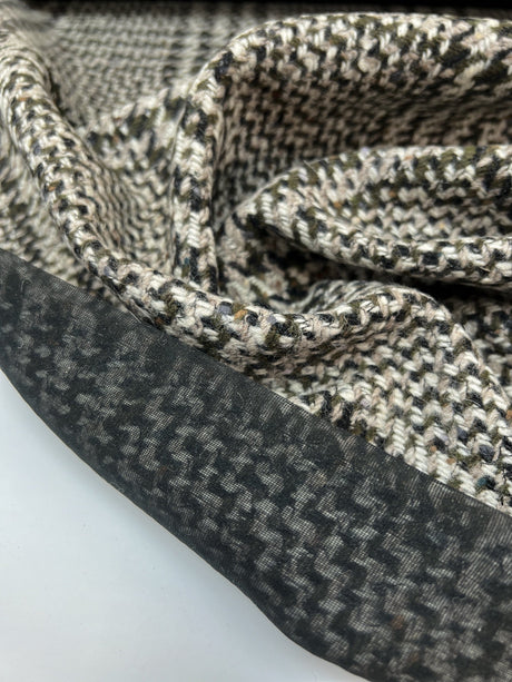 Wool Polyester Checked Tweed
