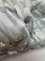 Acetate Polyester Jacquard Fabric Silver Green Abstract