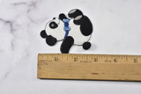 Embroidered Bear Patch Black White