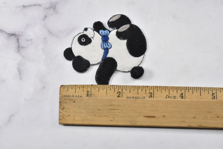 Embroidered Bear Patch Black White