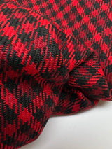 Wool Tweed Checked Red Black