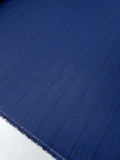 Polyamide Tweed Striped Checked Blue Black