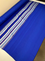 Silk Polyester Jacquard Stripes in Red Gray Blue