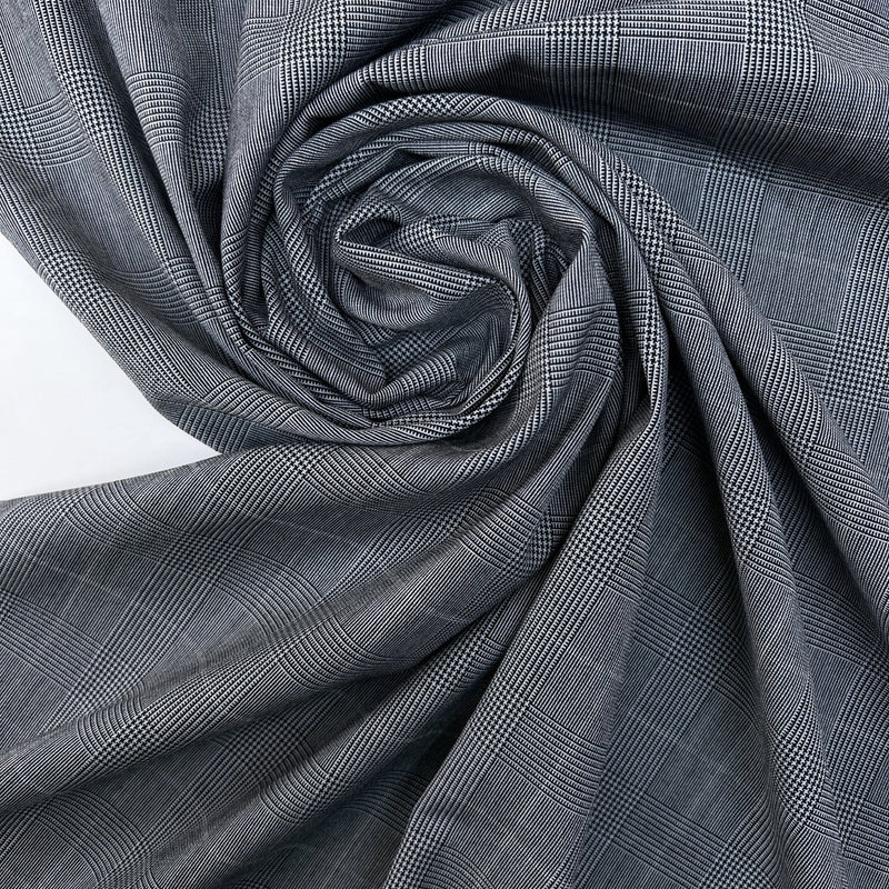 Stretch Checked Suiting Fabric