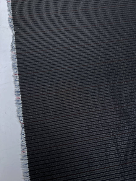 Cotton Striped Red Gray Fabric