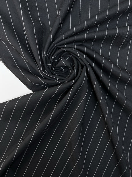 Black Wool Twill Suit Fabric