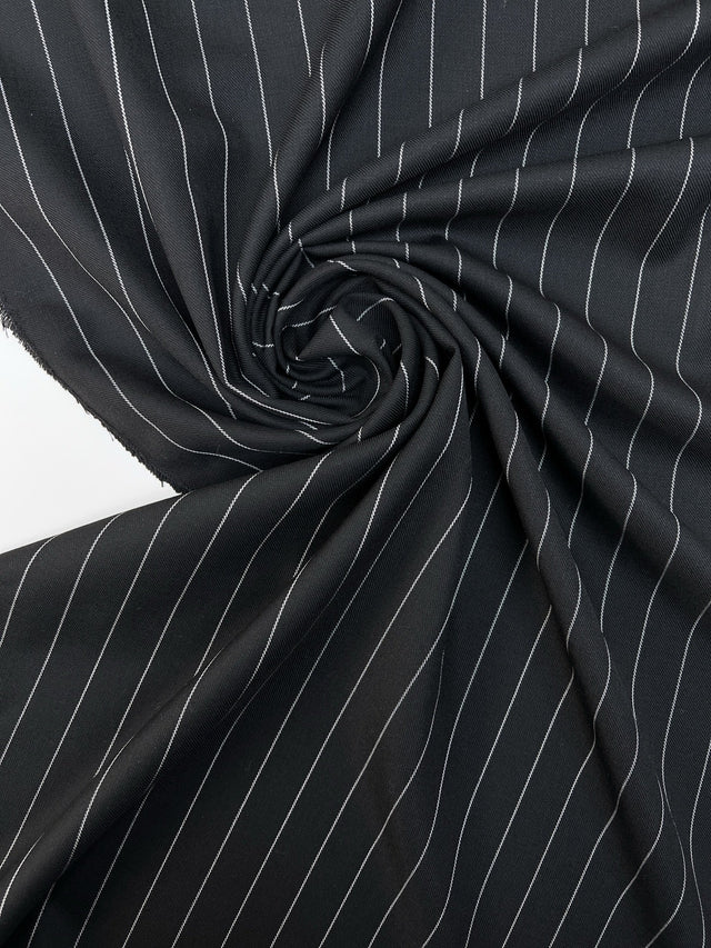 Black Wool Twill Suit Fabric