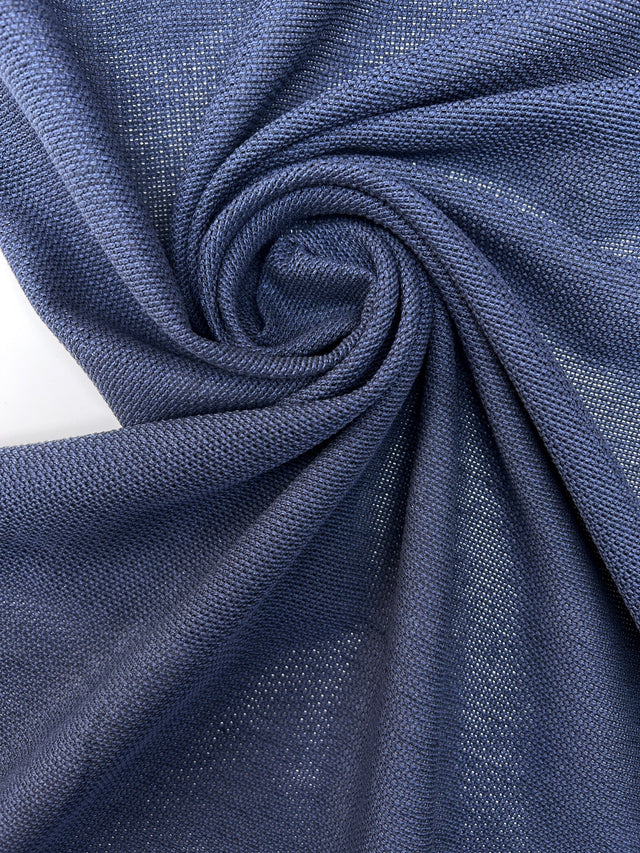 Cotton Basket Weave Fabric Blue Shade