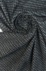 Acrylic Cotton Blend Jacquard Checked Gray Black