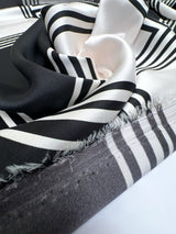 Polyamide Sateen Geometric Black White