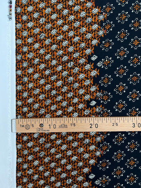 Printed Polyester Twill Brown Black
