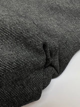 Wool Rep Weave Suiting Fabric Gray Black