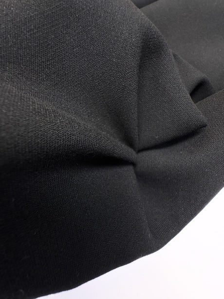 Black Polyester Viscose Cotton Crepe