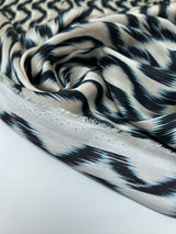 Polyester Sateen Printed Beige Blue