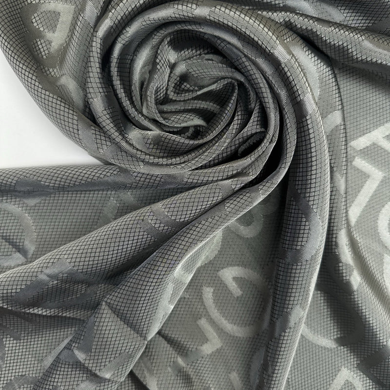 Viscose Cupro Blend Graphic Gray Lining