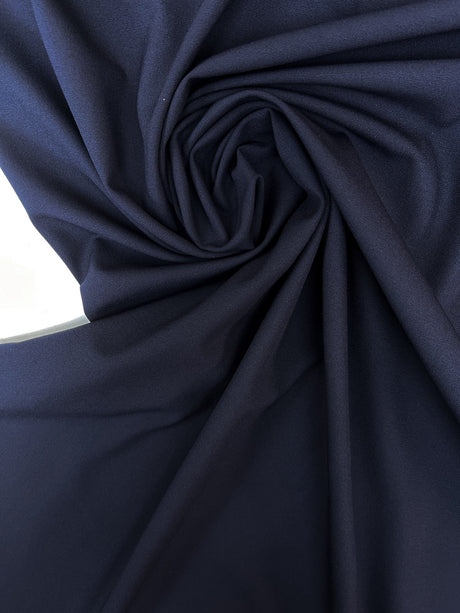 Blue Polyester Viscose Elastane Crepe