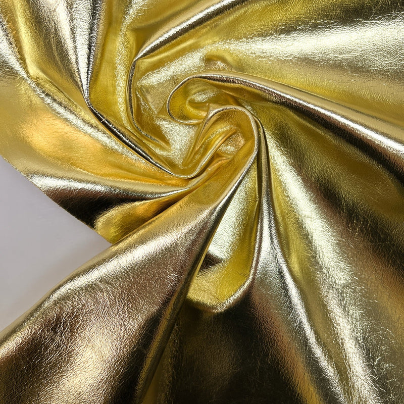 Golden Leather Coated Fabric
