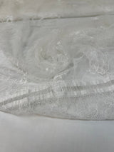 Viscose Cotton Lace Floral White