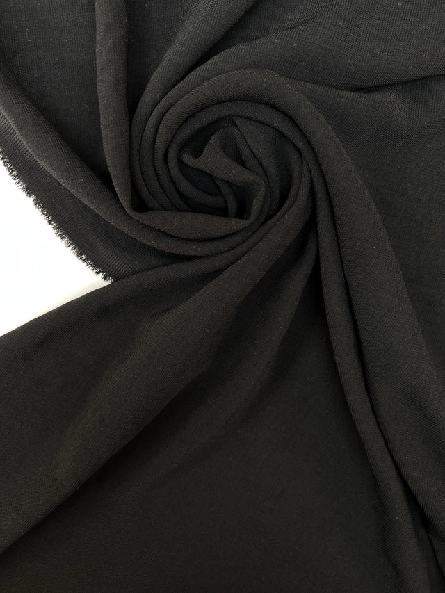 Black Polyester Elastane Twill