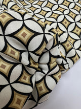 Viscose Geometric Print Beige Black