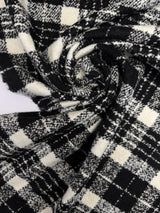 Wool Blend Tweed Bouclé Black White