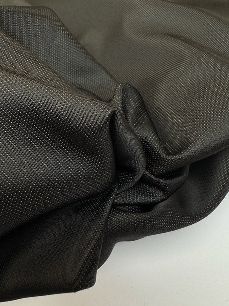 Black Twill Blend Suit Fabric