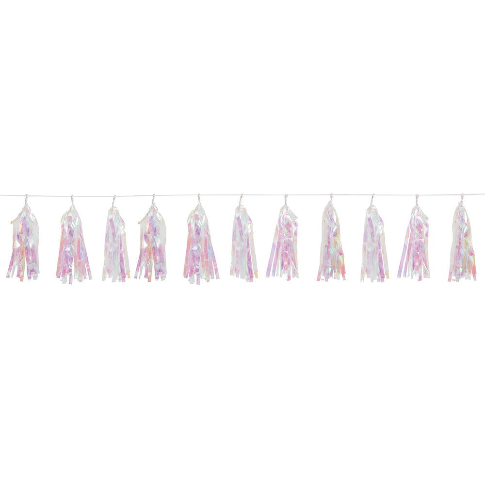Foil Tassel Garland Iridescent 9ft
