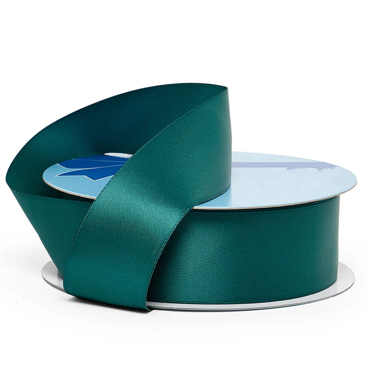 Deluxe Satin Ribbon for Art and Craftwork 2 1/2 '' X 25 yd Double Faced 1 / roll Dark Teal