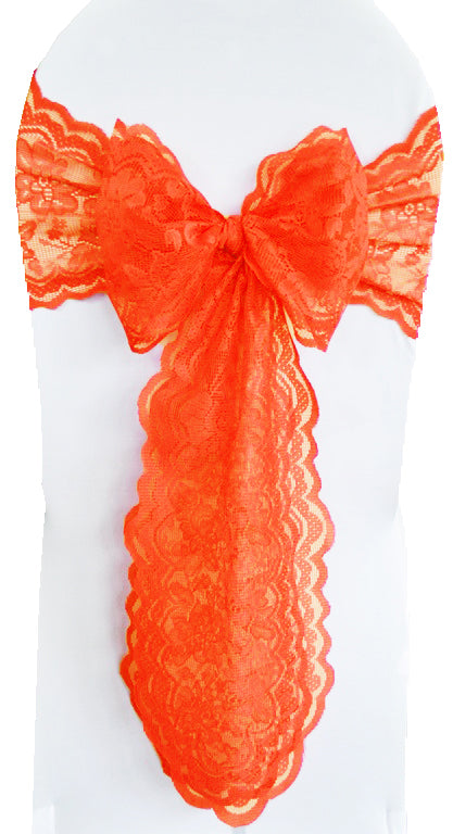 Lace Chair Sash 9x108 Orange