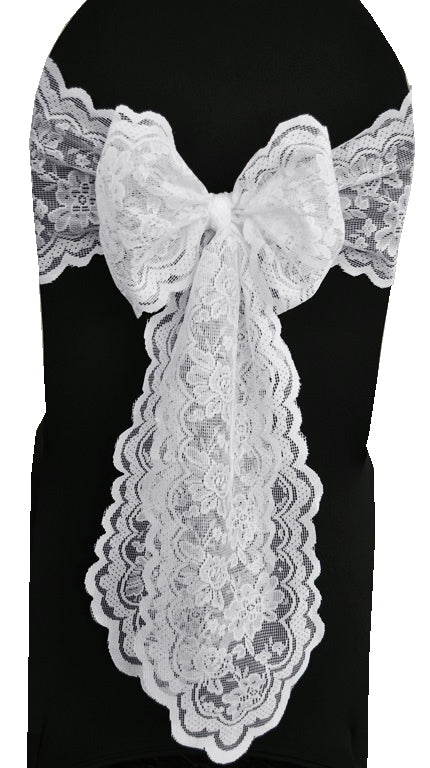 Lace Chair Sash 9x108 White