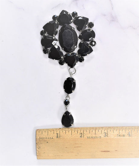 Gemstone Patch Applique Black Multi-Shape 2.5 x 5