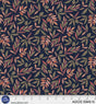 Cotton Print Navy Blue Leaves Fabric 44/45"