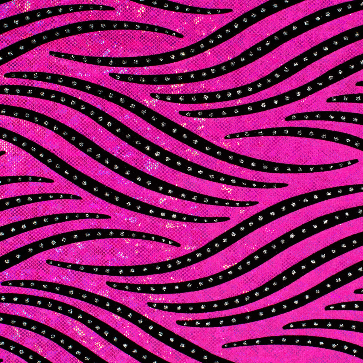 Nylon Spandex Zebra Flock Hologram Fabric