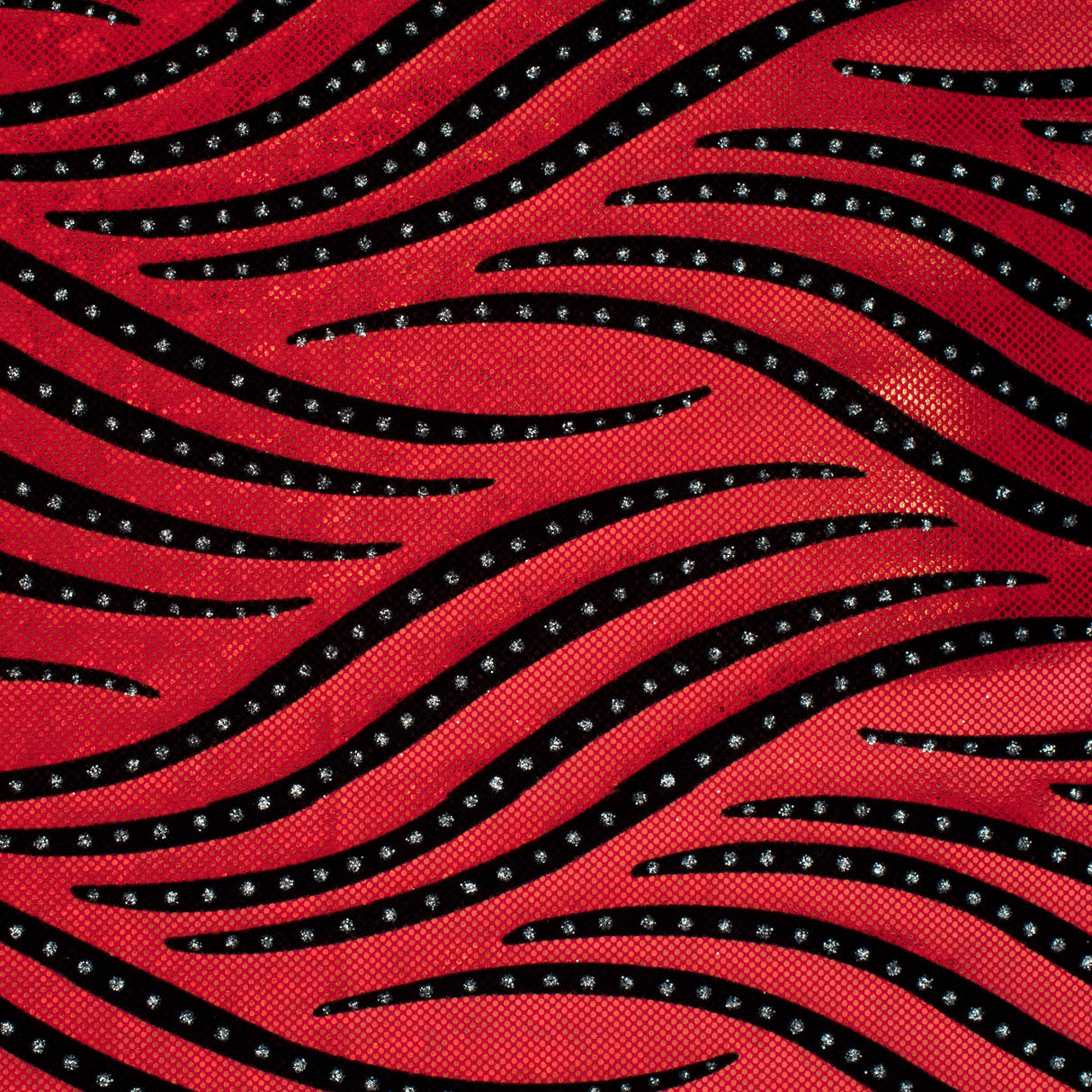 Nylon Spandex Zebra Flock Hologram Fabric