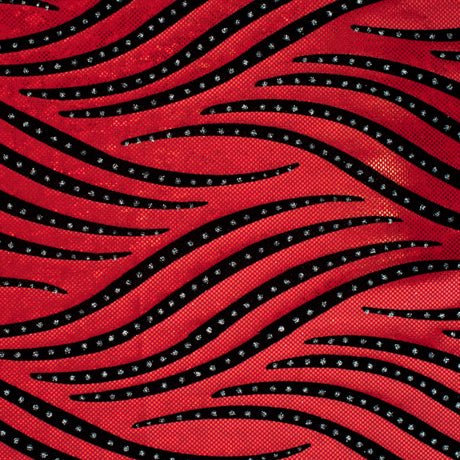 Nylon Spandex Zebra Flock Hologram Fabric