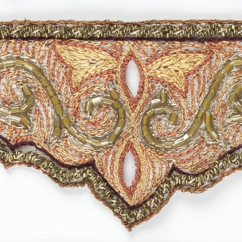 Beaded Embroidered Trim 2" Royalty Design