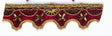 Beaded Sequin Trim Floral Gold Red Brown