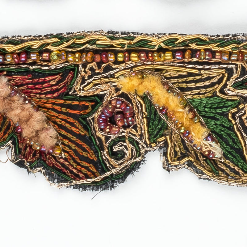Beaded Floral Indian Trim Multicolor Sew-On